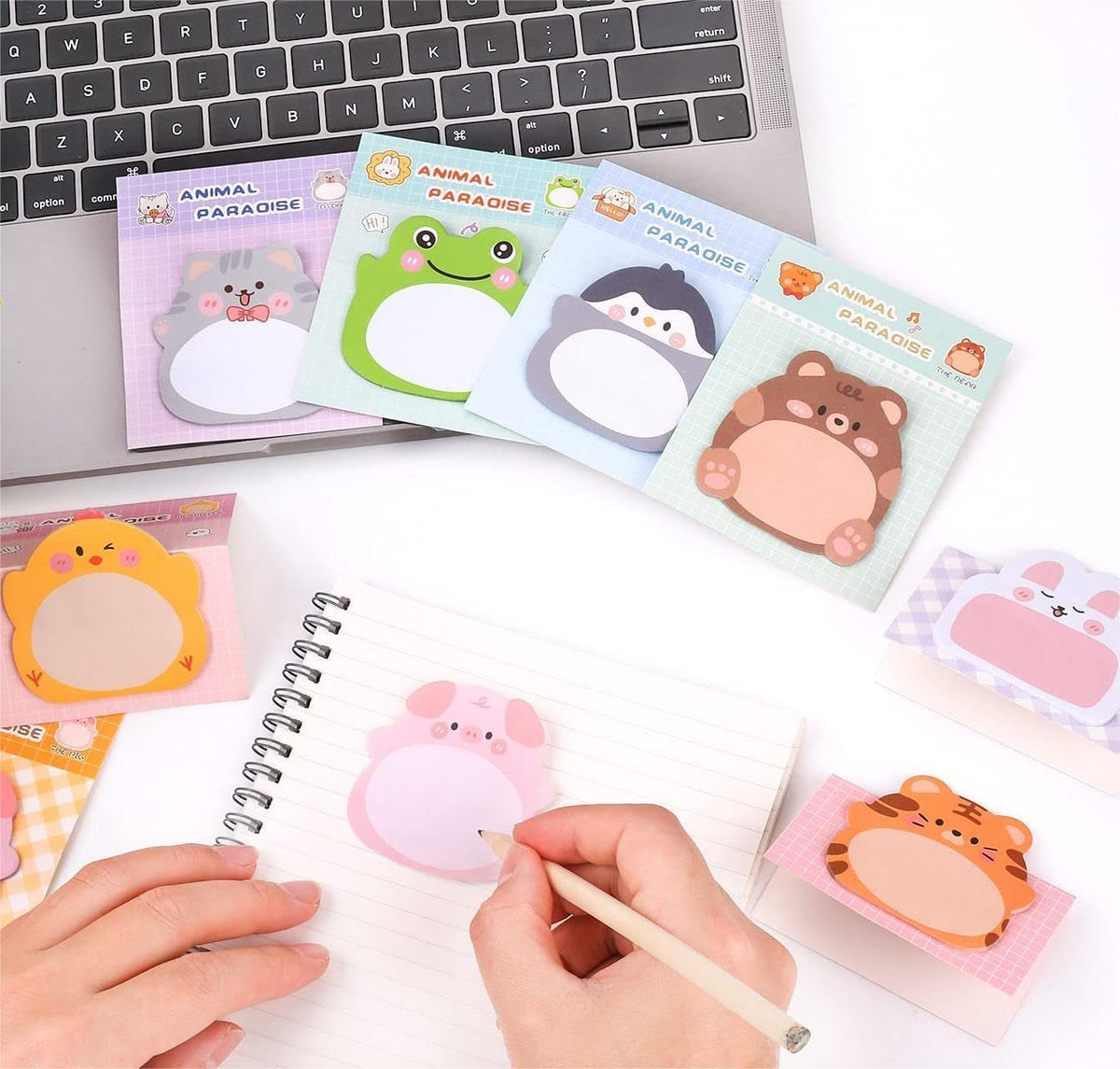 48 Pads Cute Sticky Notes, 16 Cute Animal Patterns 3 Pads of Each, 960 Sheets Kawaii Self-Sticky Memo Pads for Student Teacher Appreciation Gift School Home Office Supplies