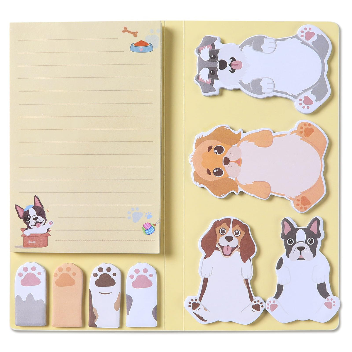 Hommie Cat Sticky Notes Set, Cute Sticky Note Animal Divider Tabs Bundle Writing Memo Pads Page Marker, Sticky Notes Pads for Cat Lovers Kids Office School Supplies Creative Gifts
