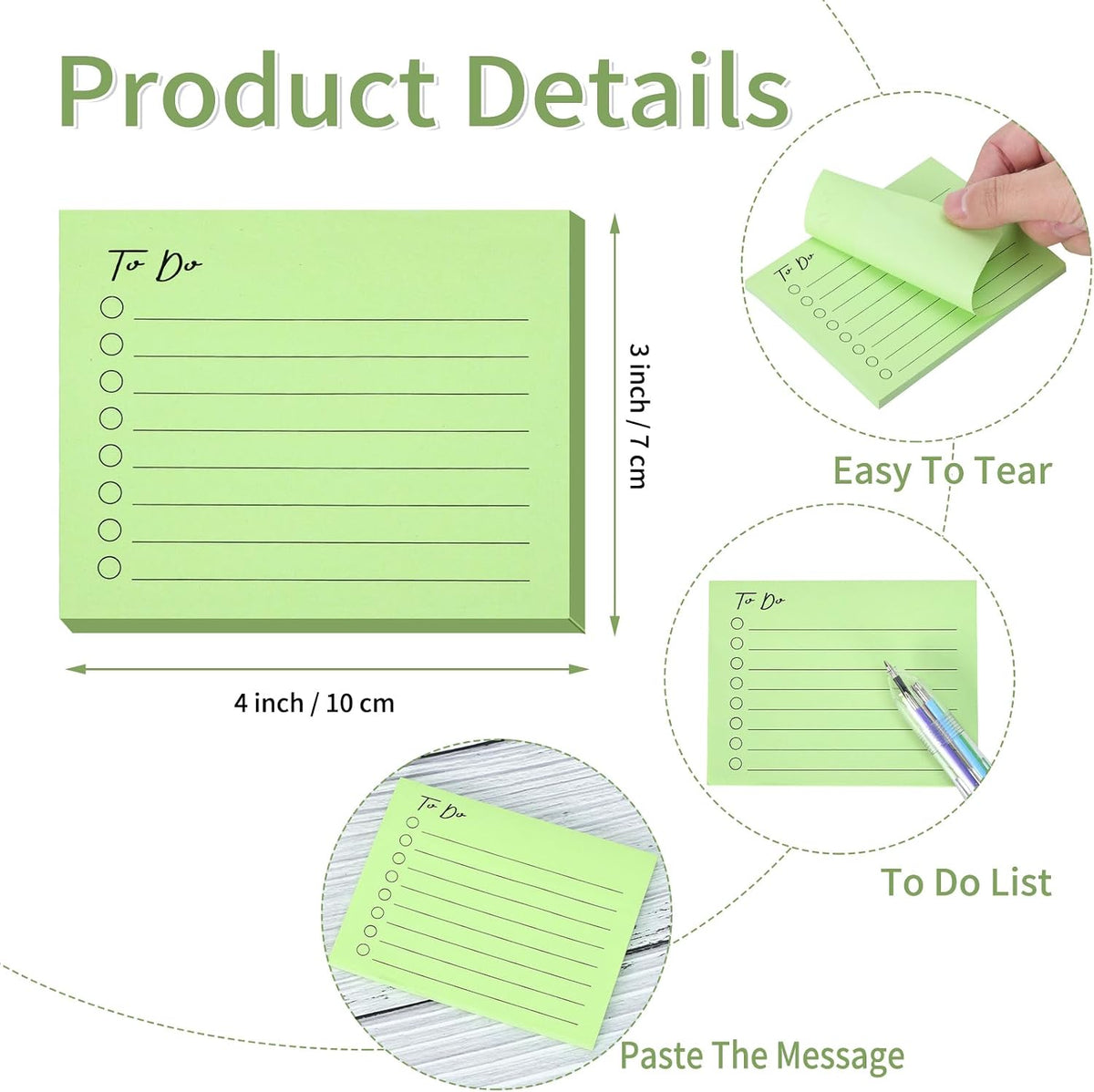 10 Pack to Do List Lined Sticky Notes 3x4 Inch 500 Sheets