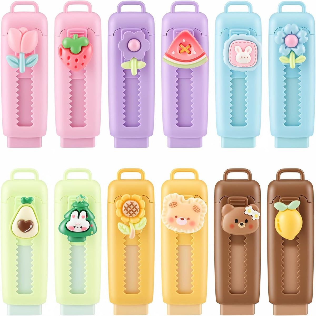 Retractable Erasers, 12 Pack Cute Erasers