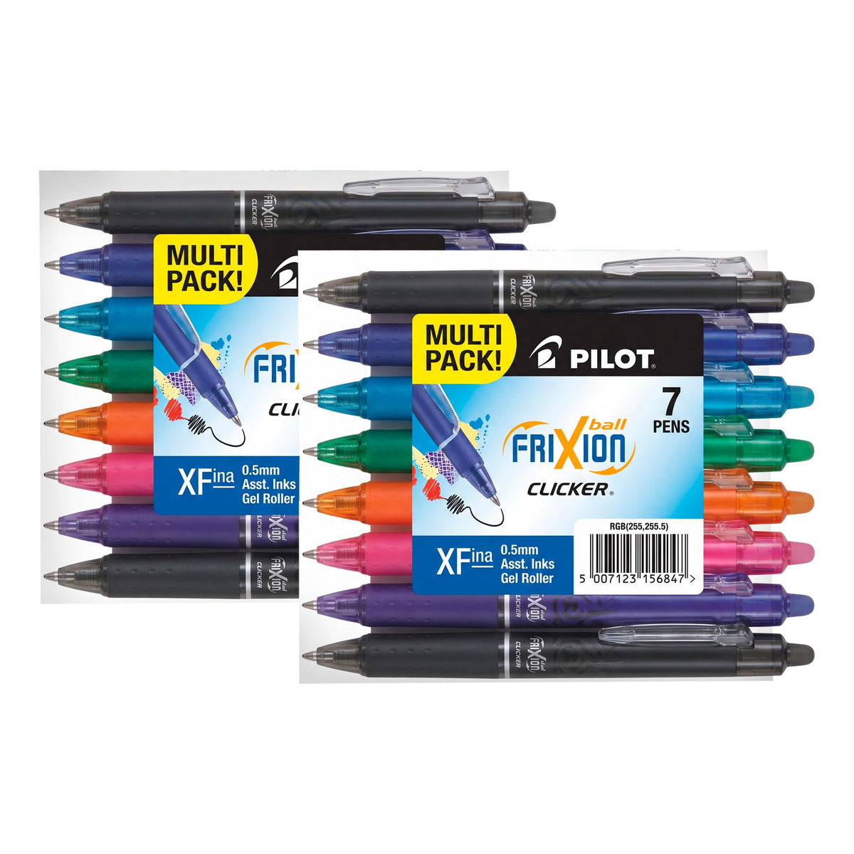 PILOT FriXion Clicker Gel Ink Pens 0.7mm, Assorted Colors, 7-Pack
