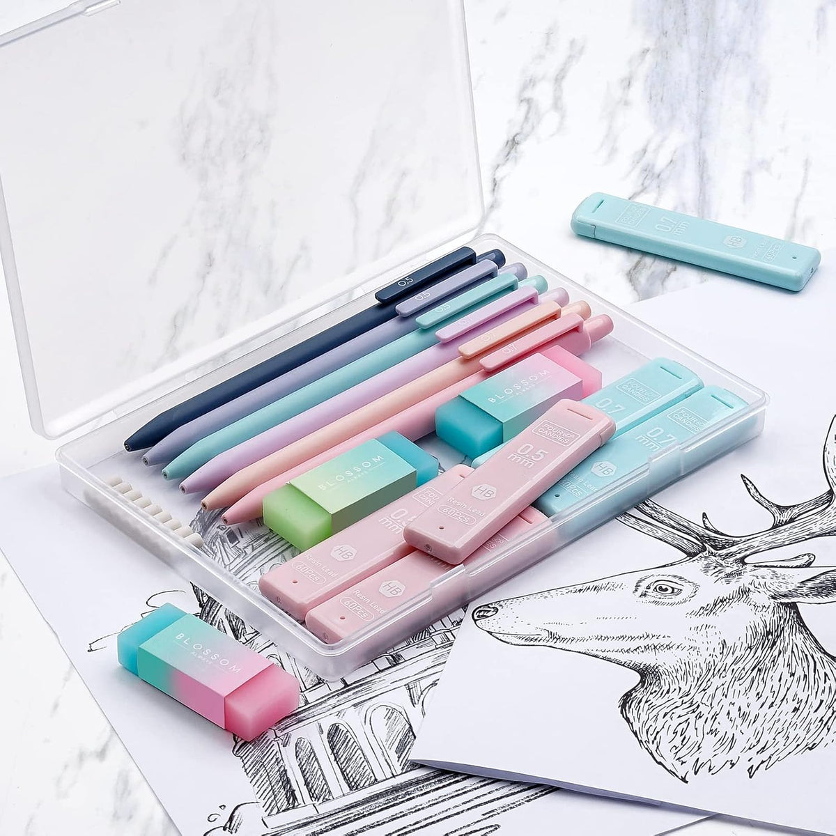 Four Candies Cute Mechanical Pencil Set, 6-Pack 0.5/0.7mm