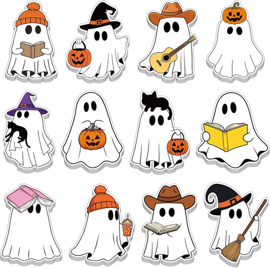 Eaasty 24 Pads Halloween Sticky Notes, 12 Ghost Designs, 720 Sheets