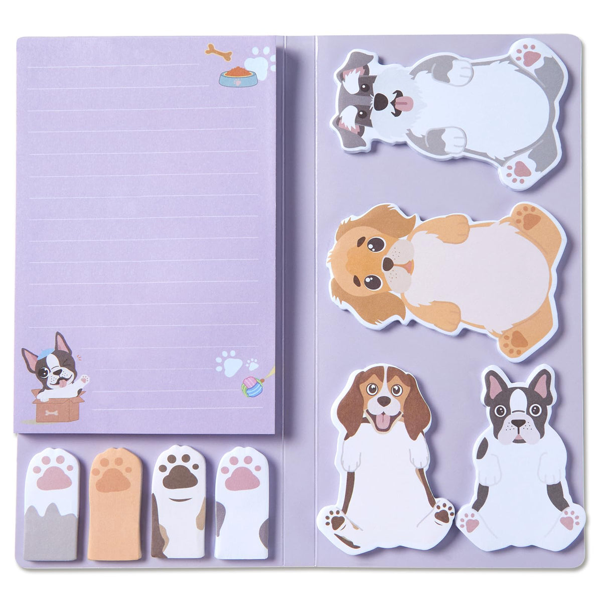 Hommie Cat Sticky Notes Set, Cute Sticky Note Animal Divider Tabs Bundle Writing Memo Pads Page Marker, Sticky Notes Pads for Cat Lovers Kids Office School Supplies Creative Gifts