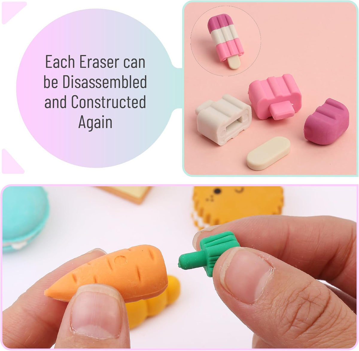 Mr. Pen- Mini Food Pencil Erasers Toy Set, 30 pcs