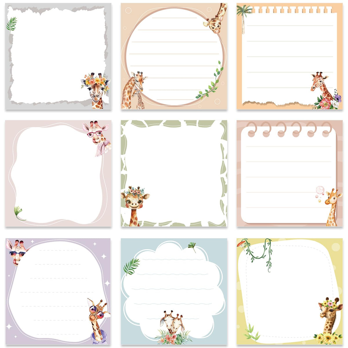 Funny Cat Sticky Notes 3x3 Gifts Cat Lovers 9-Pack