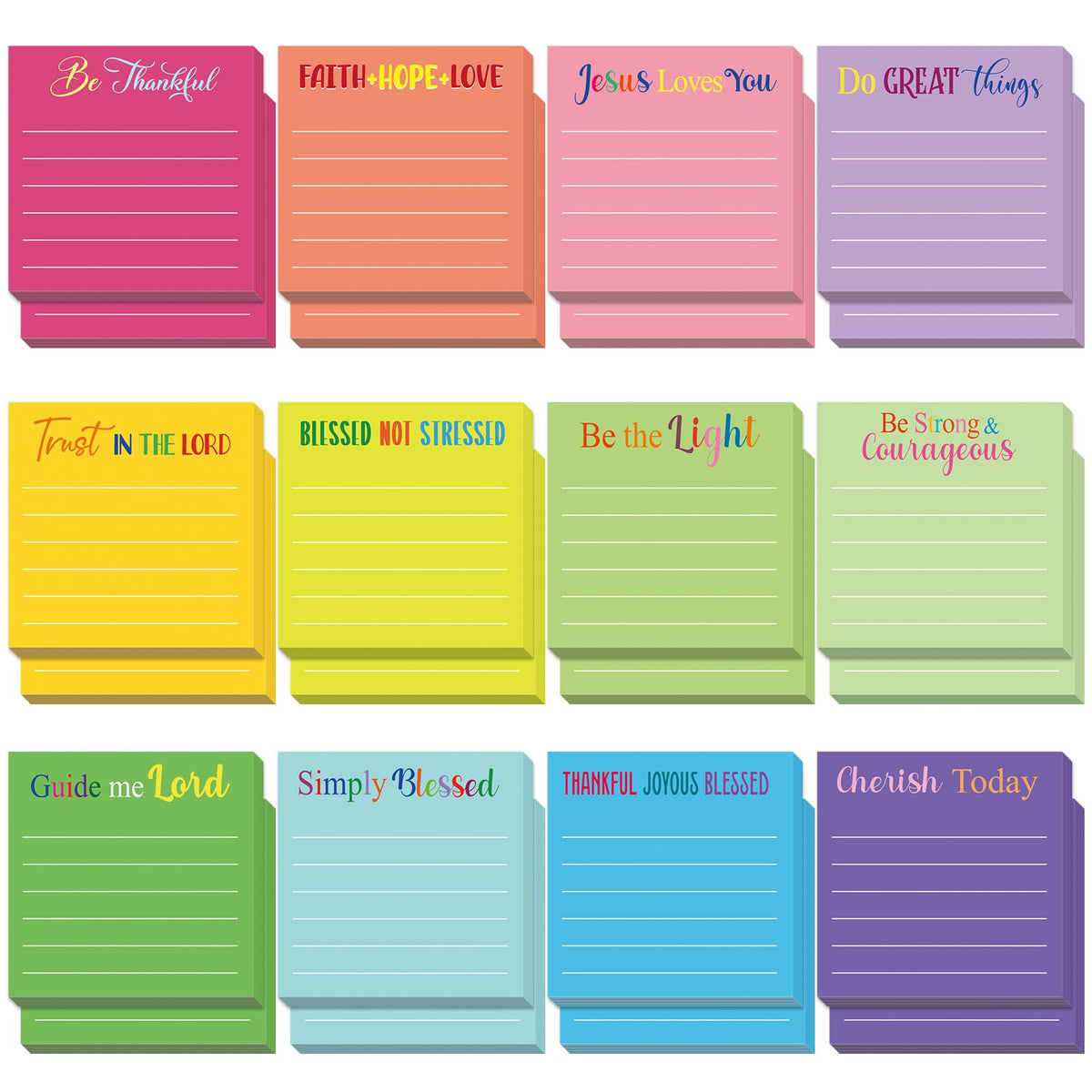 Yinder 24 Pcs Inspirational Sticky Notes Gifts, Appreciation, Multicolor