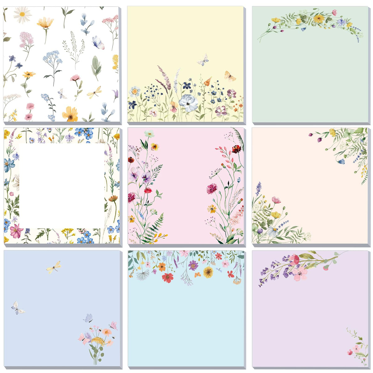 9 Pads Turtle Sticky Notes, 3x3 Inch Cute Stick Notepads