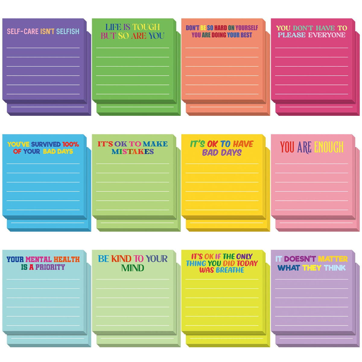 Yinder 24 Pcs Inspirational Sticky Notes Gifts, Appreciation, Multicolor