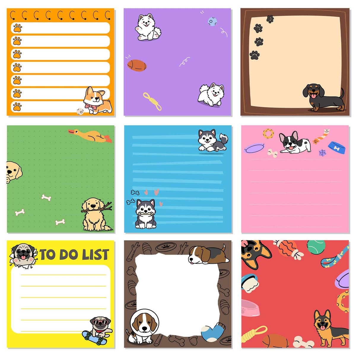 9 Pads Turtle Sticky Notes, 3x3 Inch Cute Stick Notepads