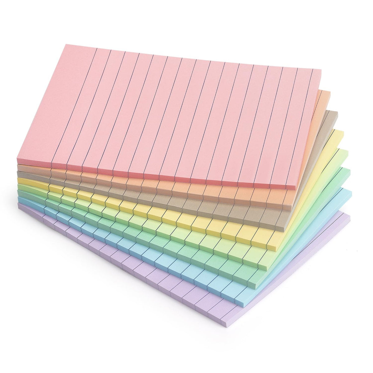Eastern Wolf Lined Sticky Notes, 3x3 Inch, 8 Pack, Light Colors, 640 Sheets