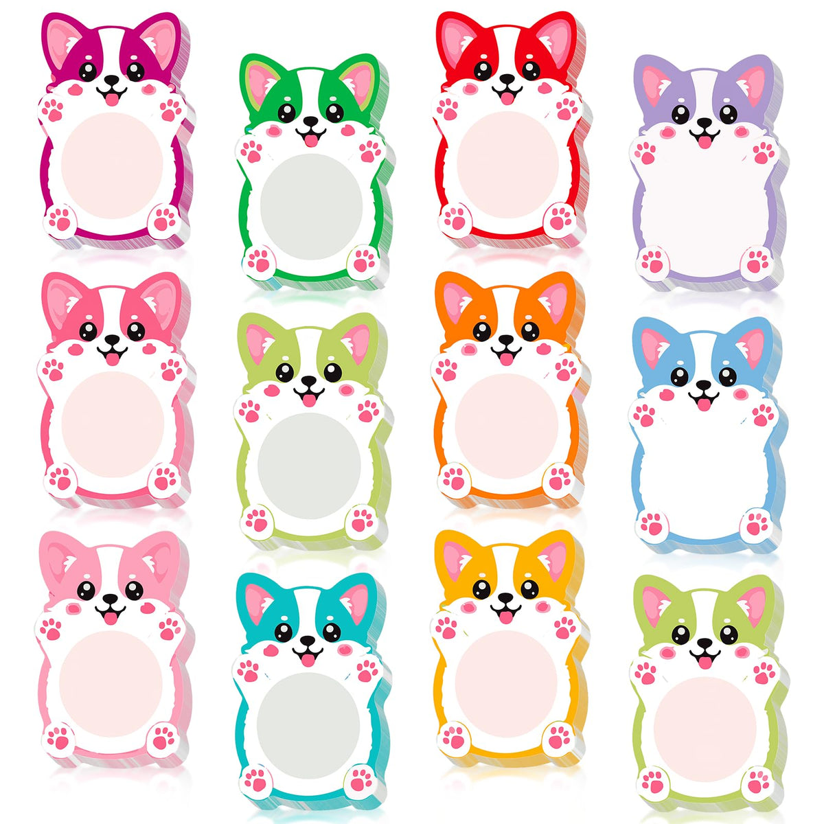 12 Pcs Cat Sticky Notes Cute Cat Shaped Note Pads Colorful Animal Self Sticky Post Notes Cute Cat Memo Sticky Tabs for School Office Home Stationery Supplies Party Favors