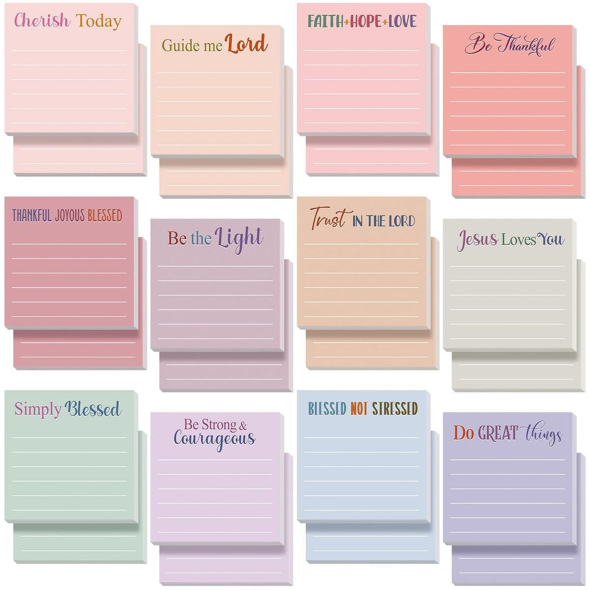 Yinder 24 Pcs Inspirational Sticky Notes Gifts, Appreciation, Multicolor