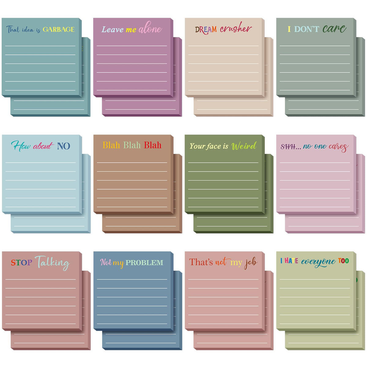 Yinder 24 Pcs Inspirational Sticky Notes Gifts, Appreciation, Multicolor