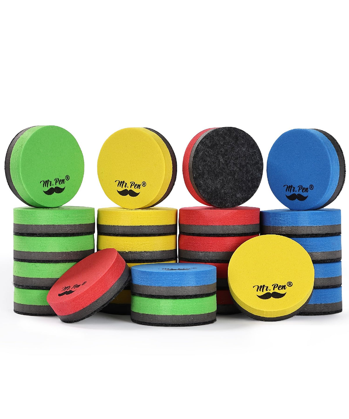 Mr. Pen- Mini Magnetic Dry Erase Erasers, 2" x 2", 24 Pack