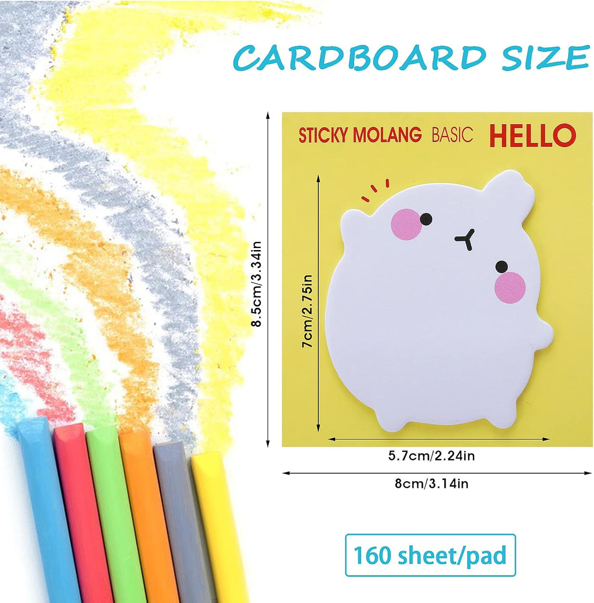 cobee Cute Animal Self Stick Notes,8 Pack Kawaii Rabbit Sticky Notes Pad Cartoon Memo Pads Markers Flags Students Home Office Roommates Gifts Tab Supplies 160 Sheets