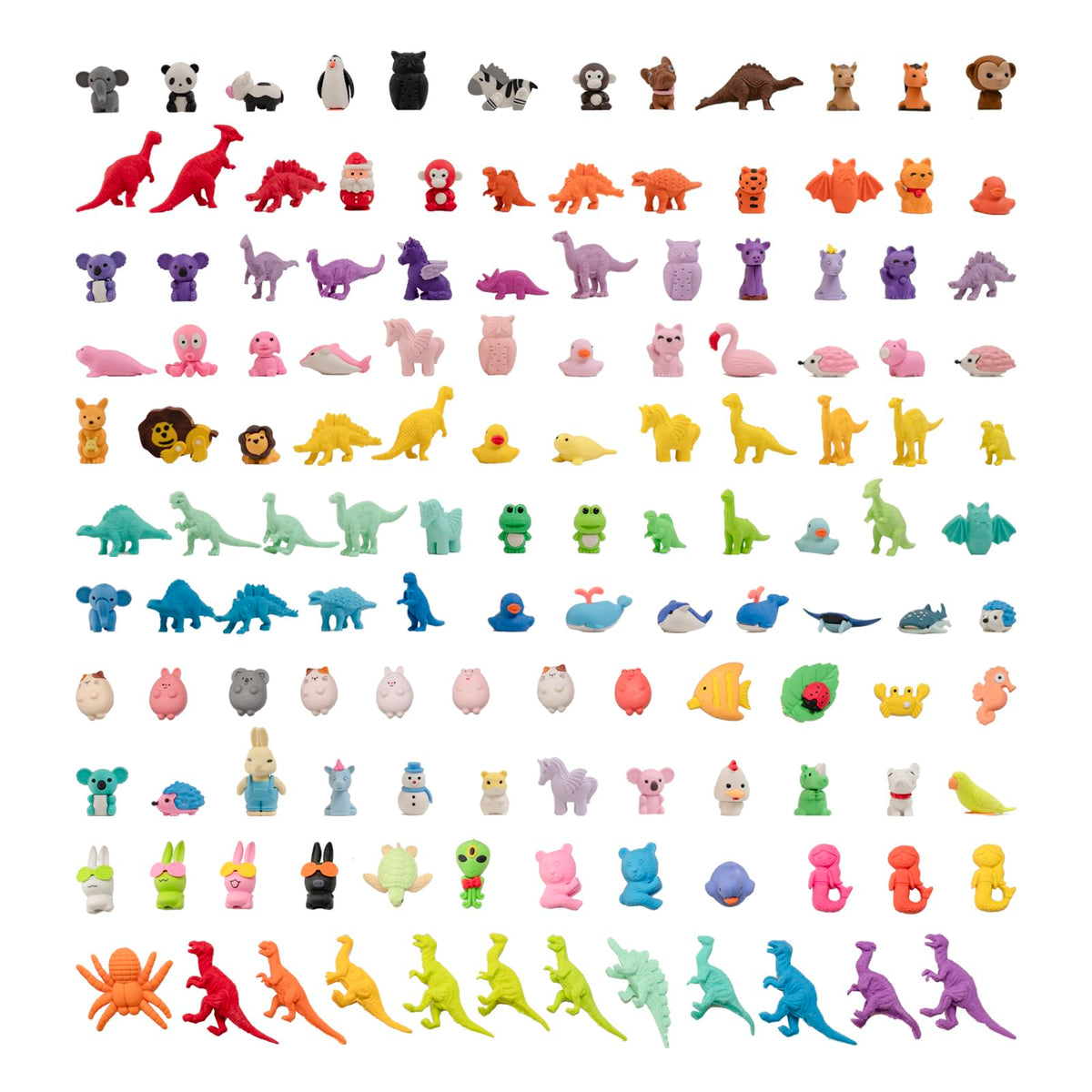30Pcs 3D Animal Erasers for Kids, All are Animal Styles, Random Desktop Pets Toys Gifts, Mini Puzzle Classroom Rewards, Kids Party Favors Back to School Supplies