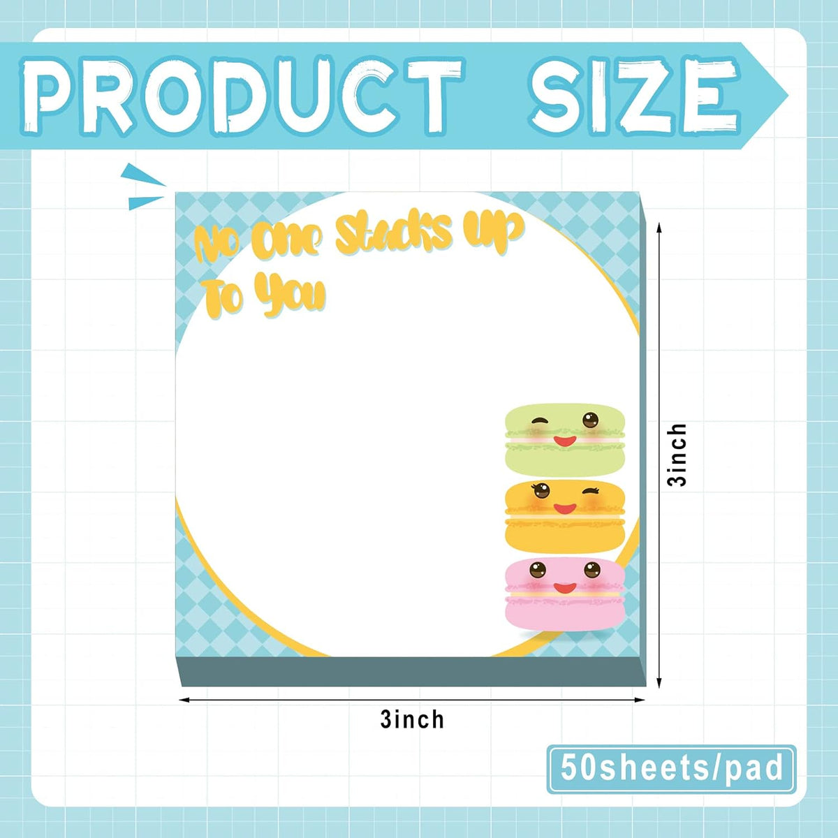 12 Pcs Fun Inspirational Sticky Notes 3 x 3 Inch Motivational, Cute Style