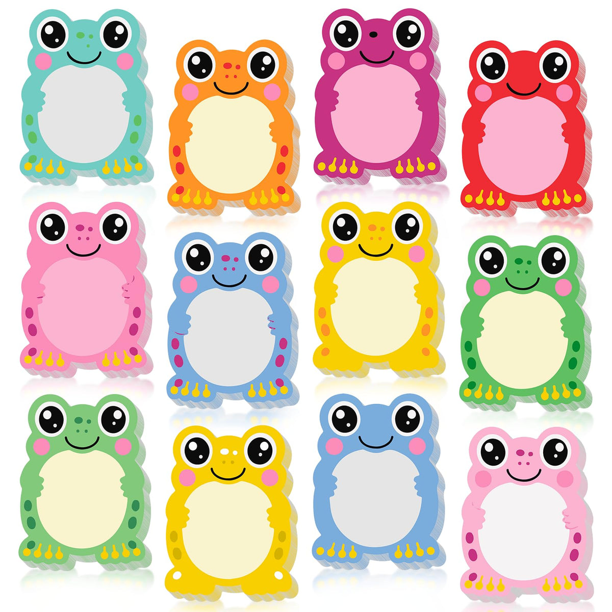 12 Pcs Cat Sticky Notes Cute Cat Shaped Note Pads Colorful Animal Self Sticky Post Notes Cute Cat Memo Sticky Tabs for School Office Home Stationery Supplies Party Favors