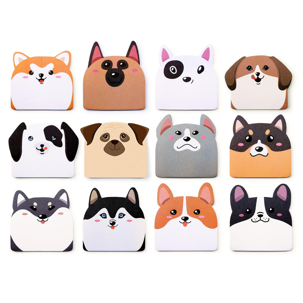 12 Pads Cute Sticky Notes - Kawaii Kitty Animal Note Pads Bulk, Fun Feline Cartoon Self-Adhesive Memo Tabs & Page Markers, Unique Stationery Gift for Veterinary Office, School & Party Supplies