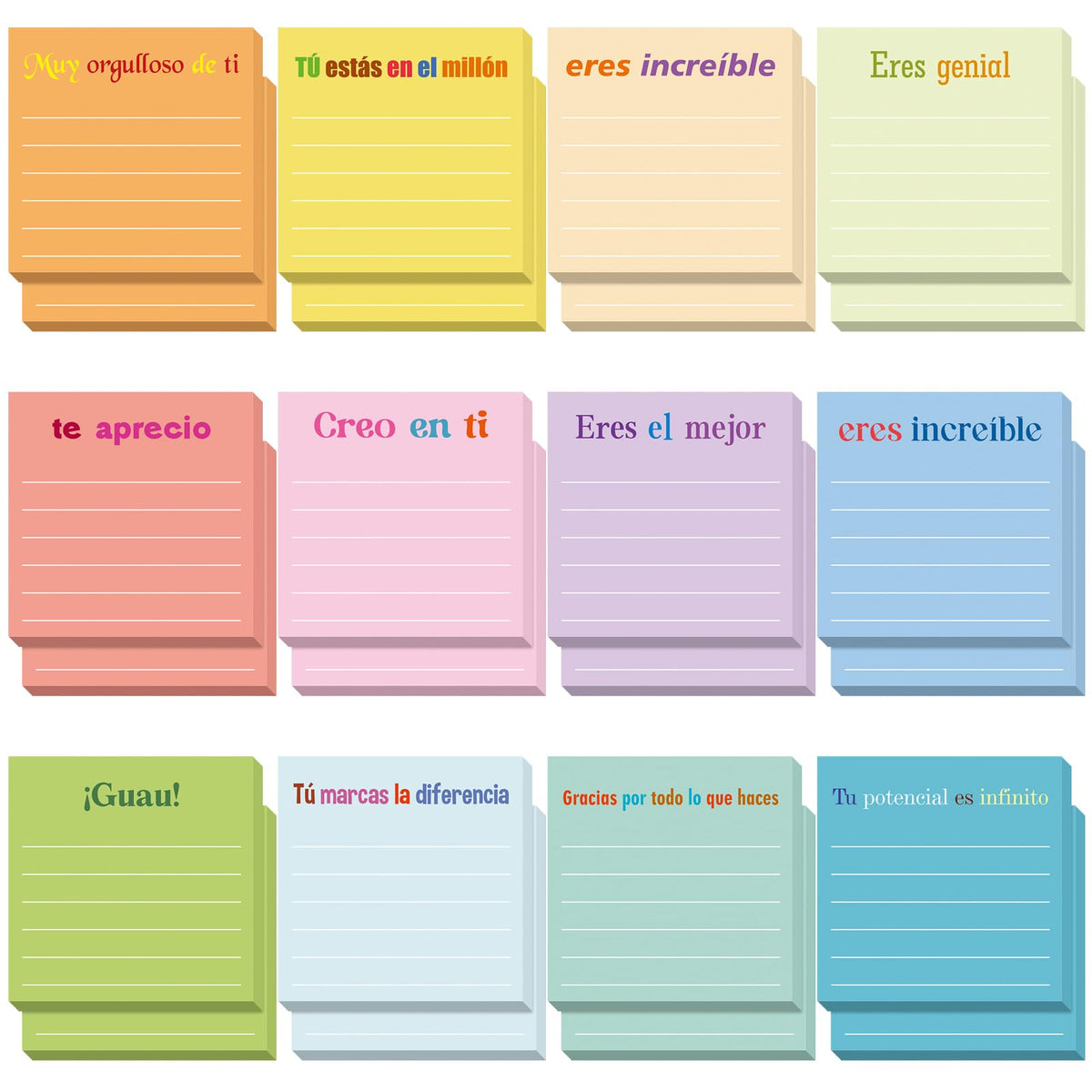 Yinder 24 Pcs Inspirational Sticky Notes Gifts, Appreciation, Multicolor
