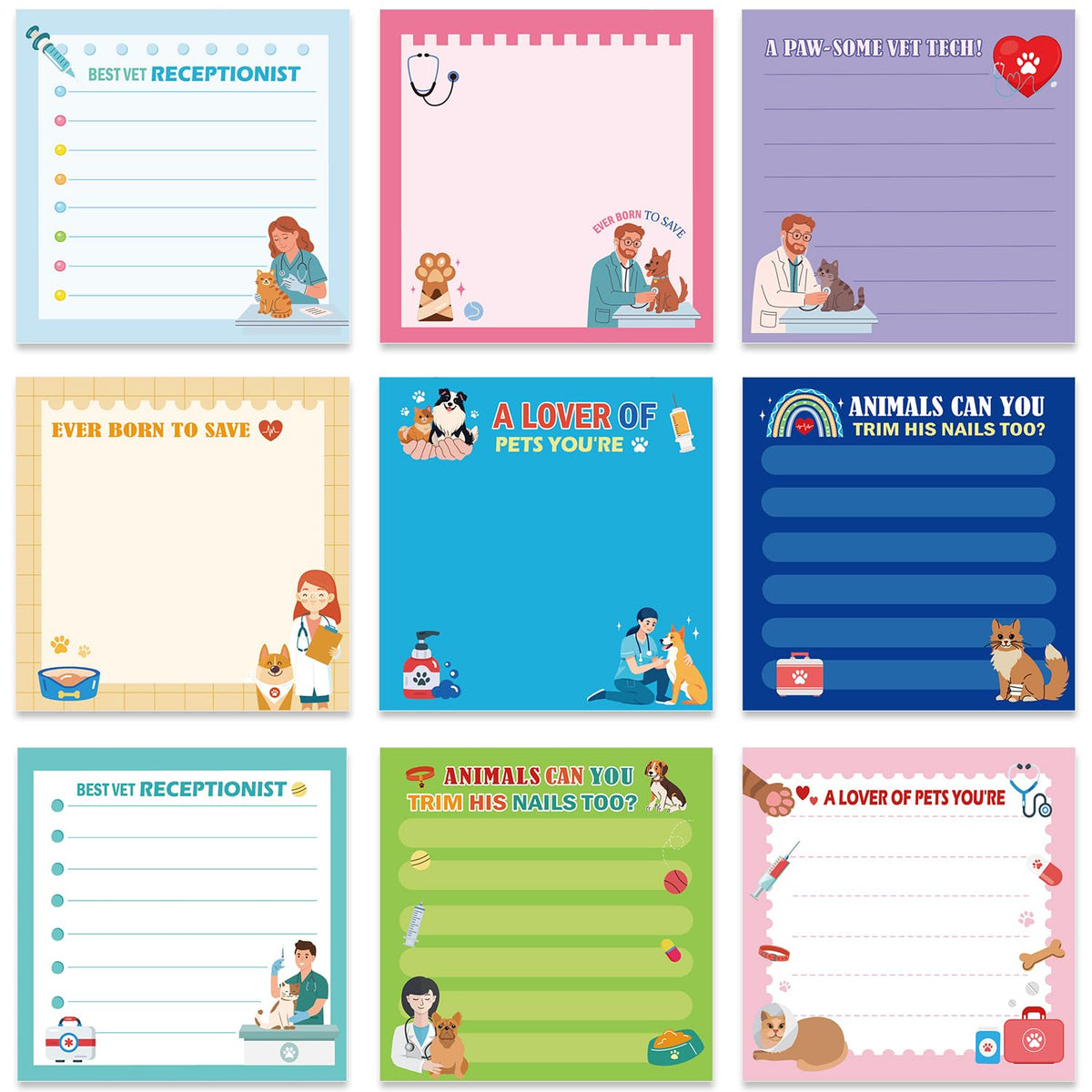 Inspirational Sticky Notes 3x3 Gifts for Positive People 9-Pack