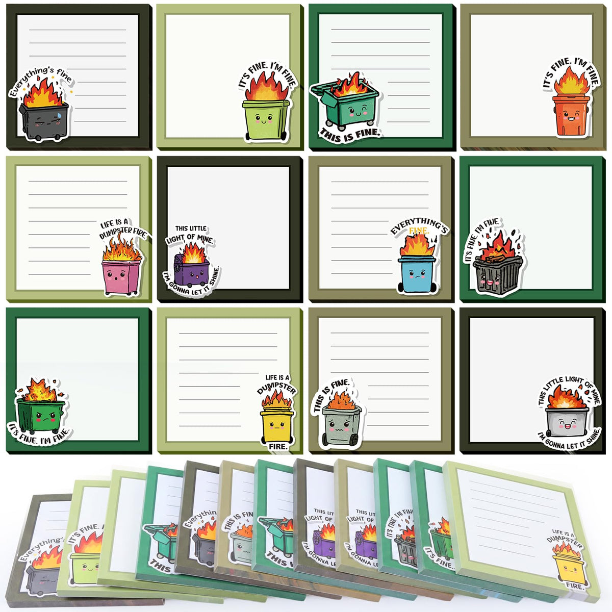 Handepo 12 Pcs Dog Sticky Notes 3"x3" Cute Puppy Vet Tech Week Gifts