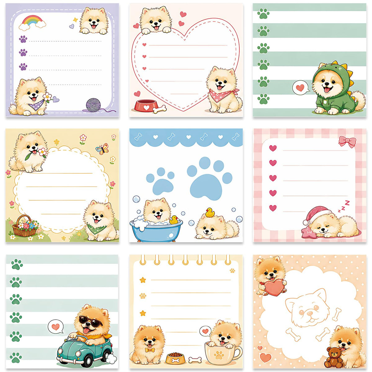 Pink Blue Aesthetic Sticky Notes 3x3 Gifts for Students 9-Pack