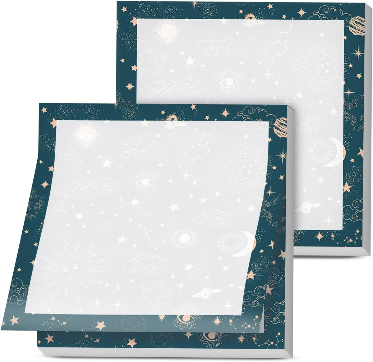 Sticky Notes, 2 Pads, 3x3 inches, Cute Colorful Fun Self-Stick Note Pads, Easy Post, Strong Adhesive Notepad Neutral Wildflowers