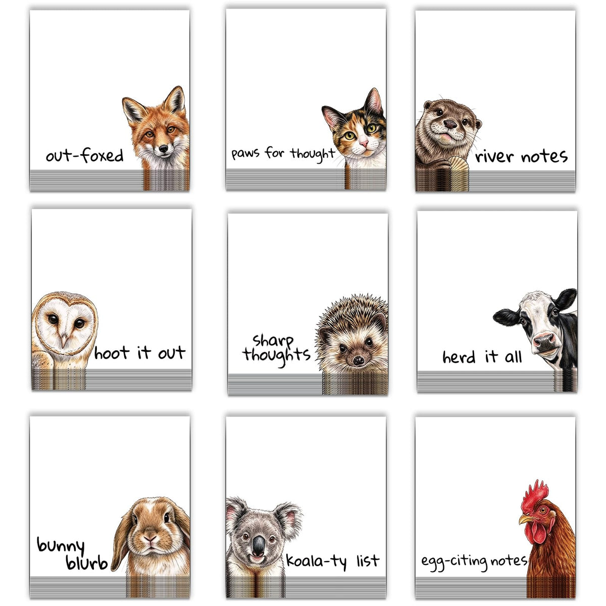 9 Pcs Cute Capybara Sticky Notes, Funny Capybara Self-Adhesive Notes for Women Man, Colorful Positive Sticky NotePads for Teacher Students Office Worker Animal Lovers Gift