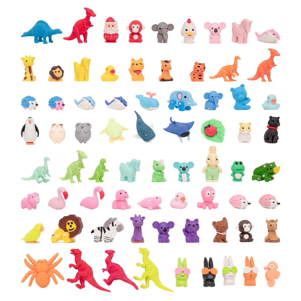 30Pcs 3D Animal Erasers for Kids, All are Animal Styles, Random Desktop Pets Toys Gifts, Mini Puzzle Classroom Rewards, Kids Party Favors Back to School Supplies