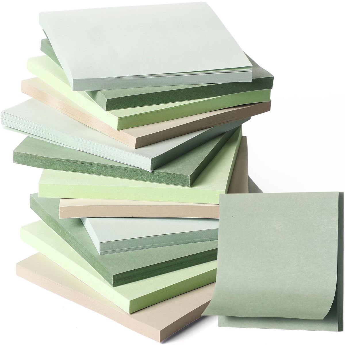 Thenshop 12 Pads Sage Green Sticky Notes 3x3 50 Sheets