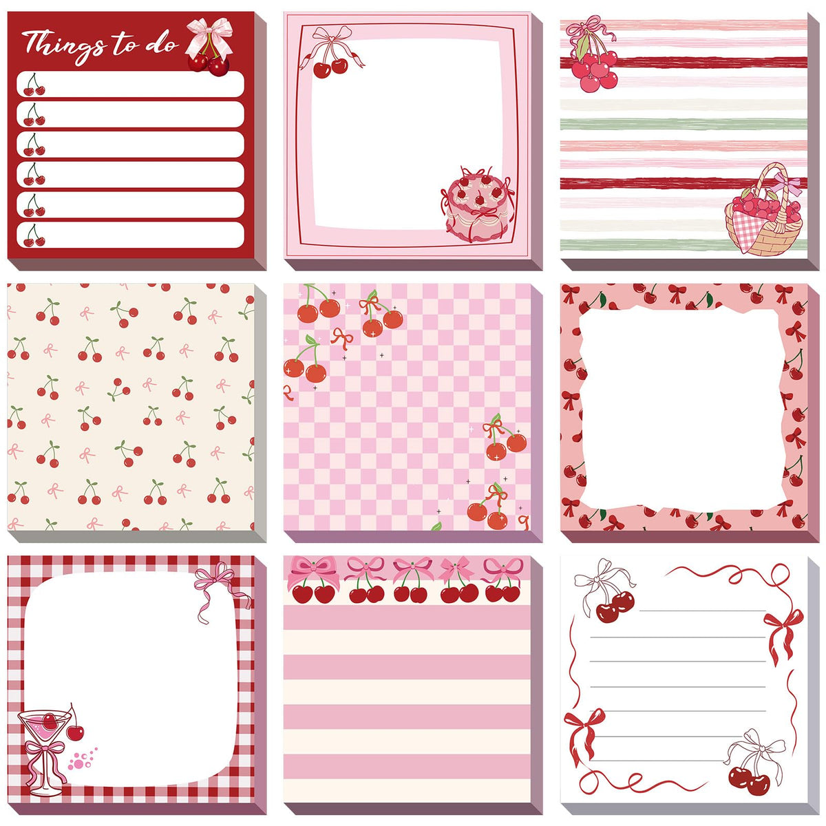9 Pads Turtle Sticky Notes, 3x3 Inch Cute Stick Notepads