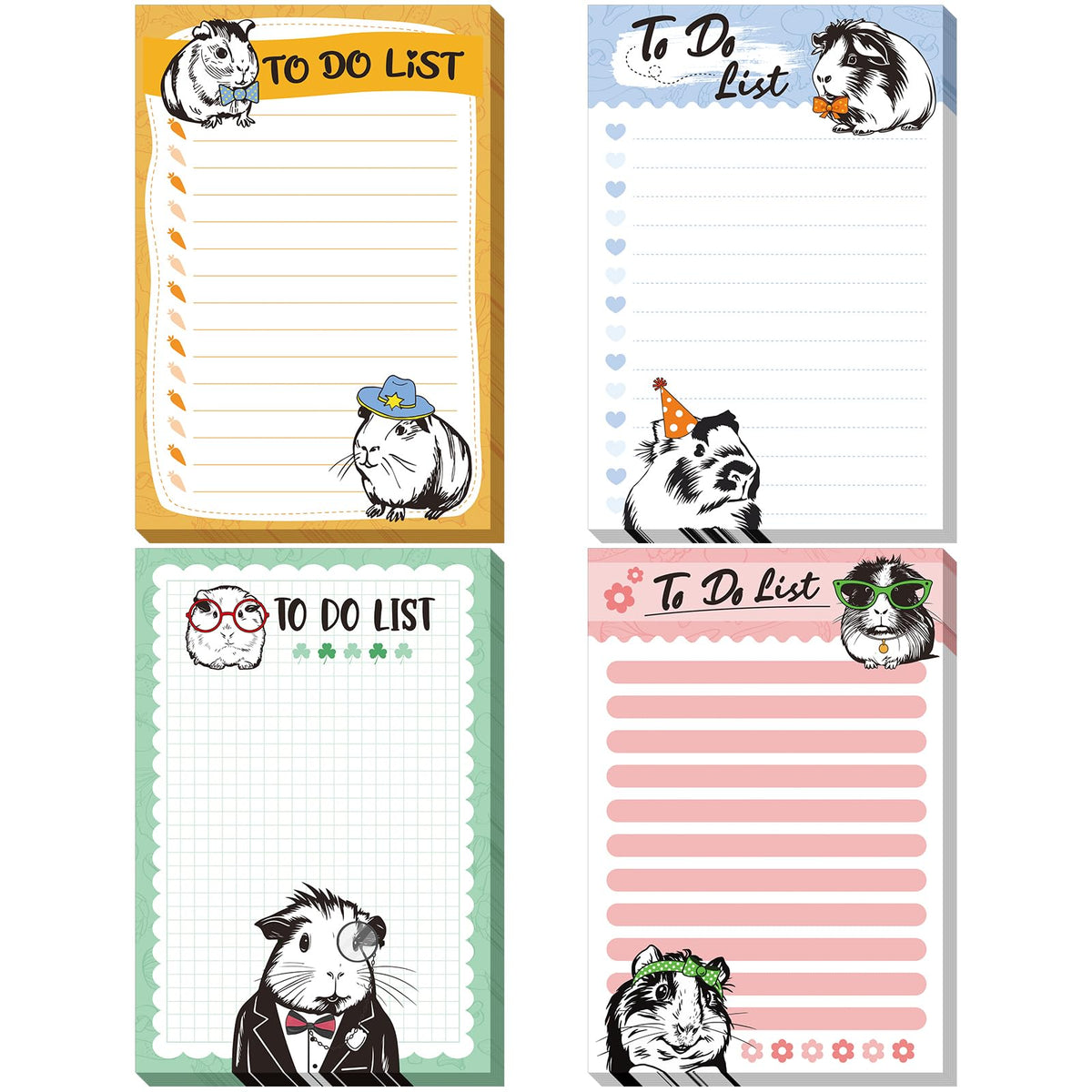 Geyee 4 Pads Chicken Sticky Notes 4" x 6" Funny Animal Sticky Notes