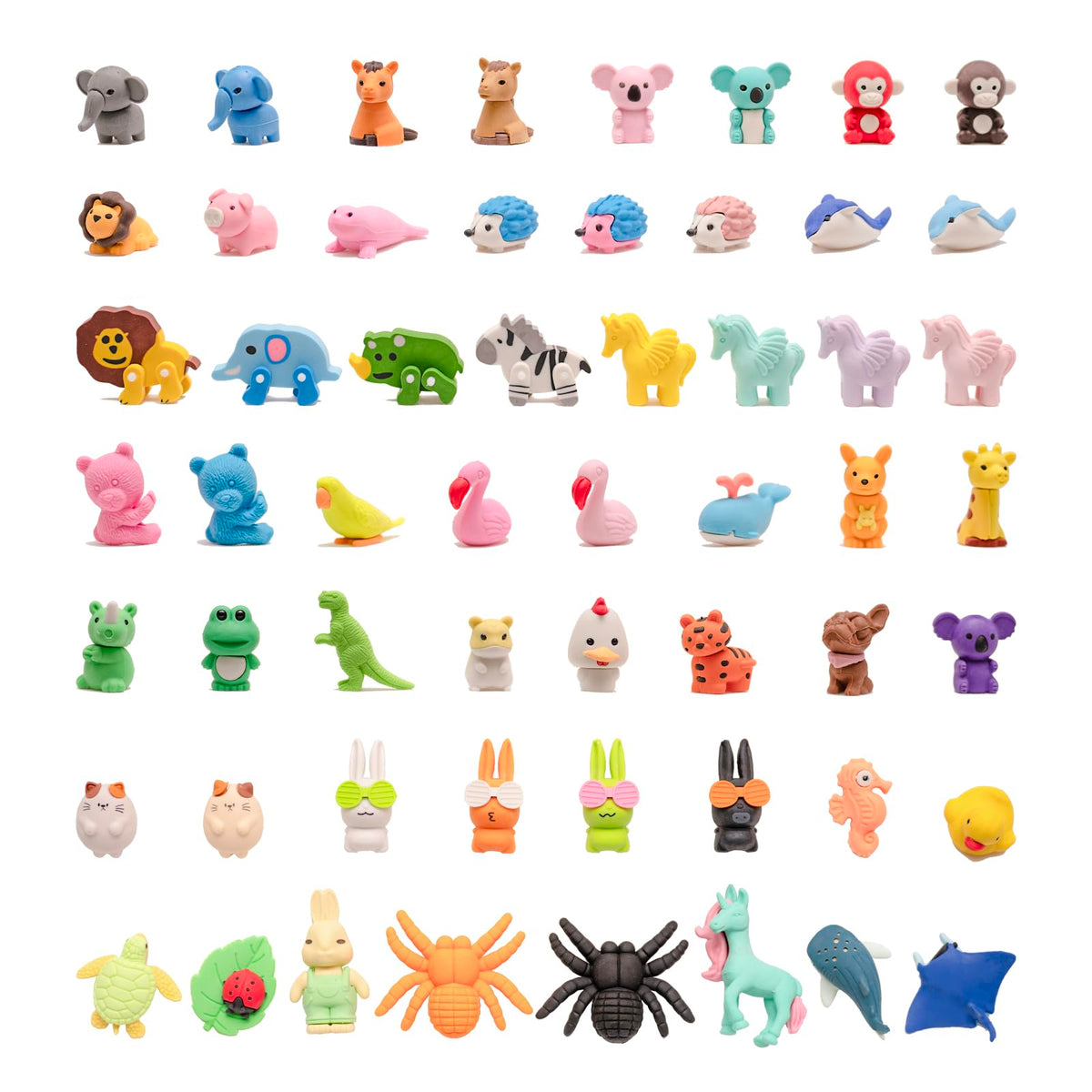 30Pcs 3D Animal Erasers for Kids, All are Animal Styles, Random Desktop Pets Toys Gifts, Mini Puzzle Classroom Rewards, Kids Party Favors Back to School Supplies