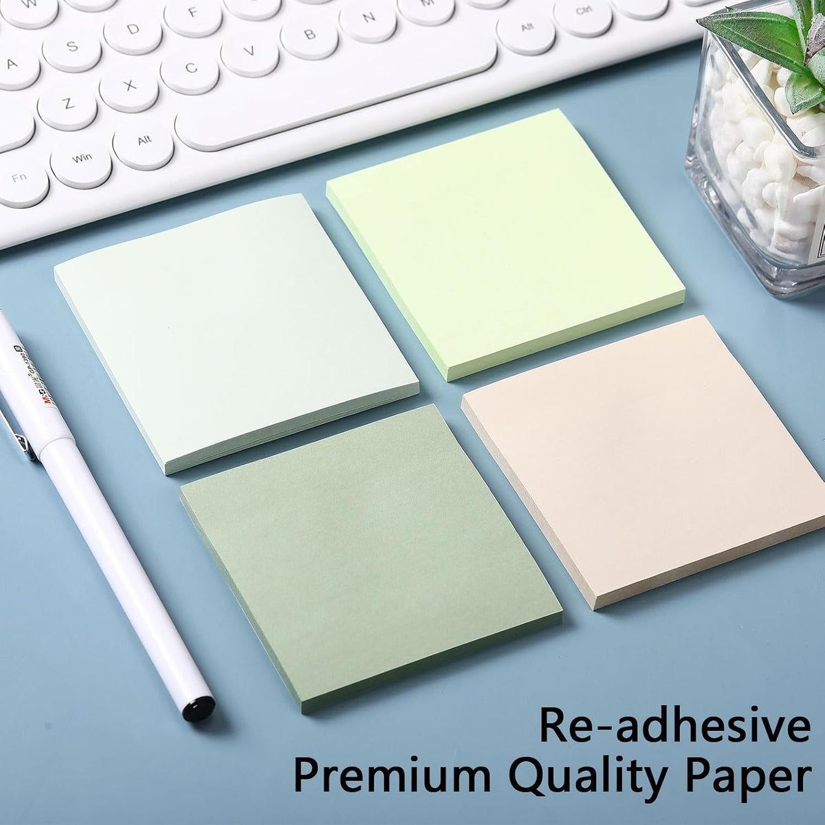 Thenshop 12 Pads Sage Green Sticky Notes 3x3 50 Sheets