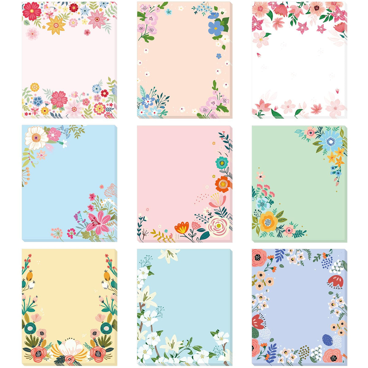 Sabary 9 Pads Cute Sticky Notes 3.15 x 3.94 Inch for School