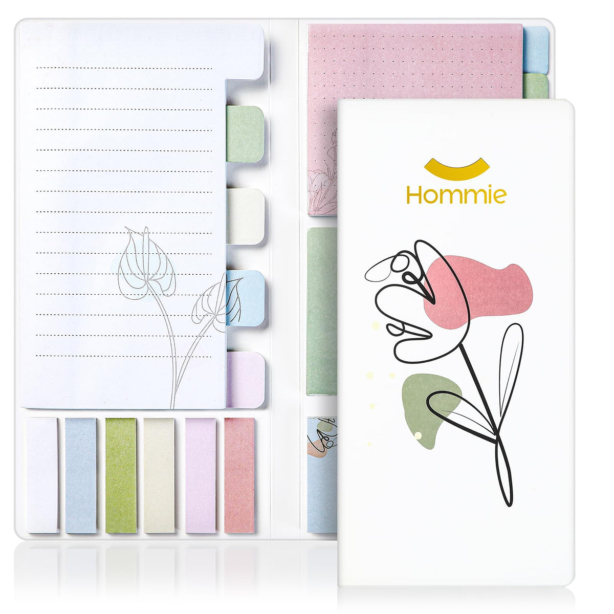 Hommie Cat Sticky Notes Set, Cute Sticky Note Animal Divider Tabs Bundle Writing Memo Pads Page Marker, Sticky Notes Pads for Cat Lovers Kids Office School Supplies Creative Gifts