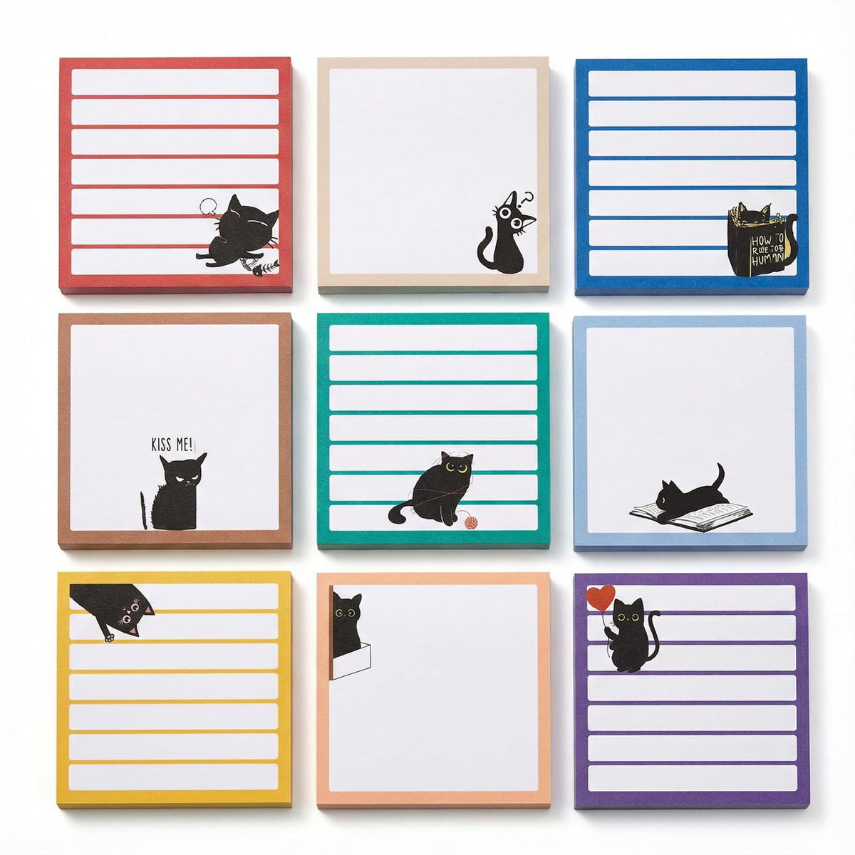 Cute Sticky Notes 6 Pack – 270 Sheets Mini Self Adhesive Memo Pads, Kawaii Cartoon Sticky Notes for Planner, School Supplies, Office Desk, Bookmark Tabs, Bear Cat Rabbit Pig Dog Penguin Shape