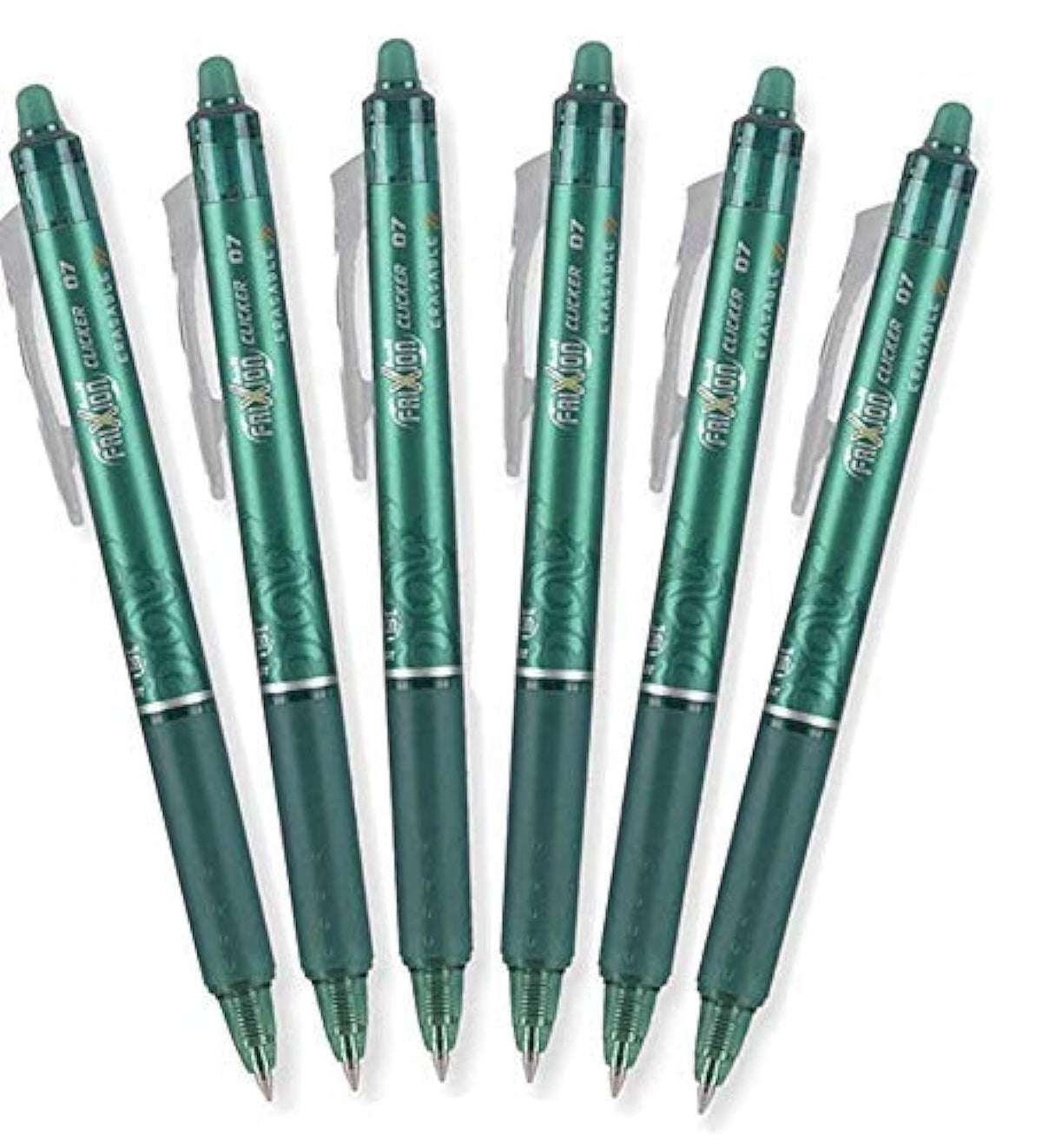 Pilot FriXion Clicker 0.7mm, Erasable Gel Pens, Fine Point, Purple Ink, Pack Of 6