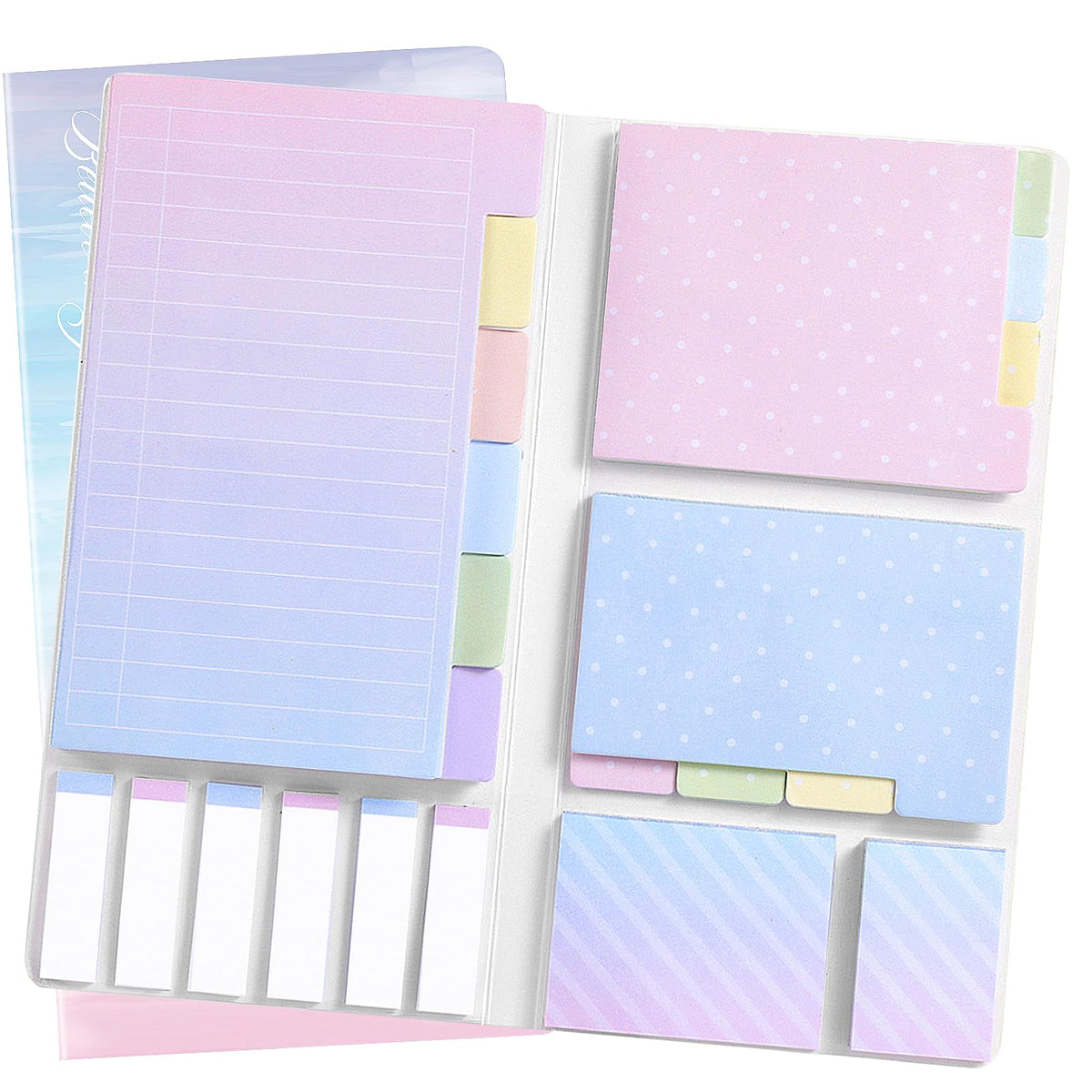Hommie Cat Sticky Notes Set, Cute Sticky Note Animal Divider Tabs Bundle Writing Memo Pads Page Marker, Sticky Notes Pads for Cat Lovers Kids Office School Supplies Creative Gifts