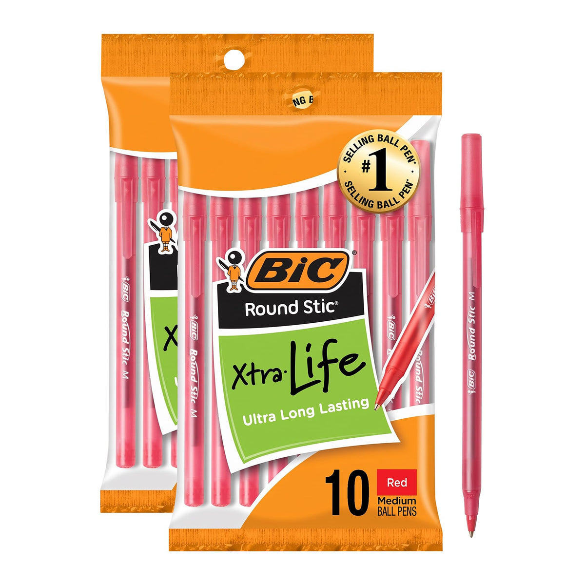 BIC Round Stic Black Ballpoint Pens, Medium Point, 1.0mm, 10-Count