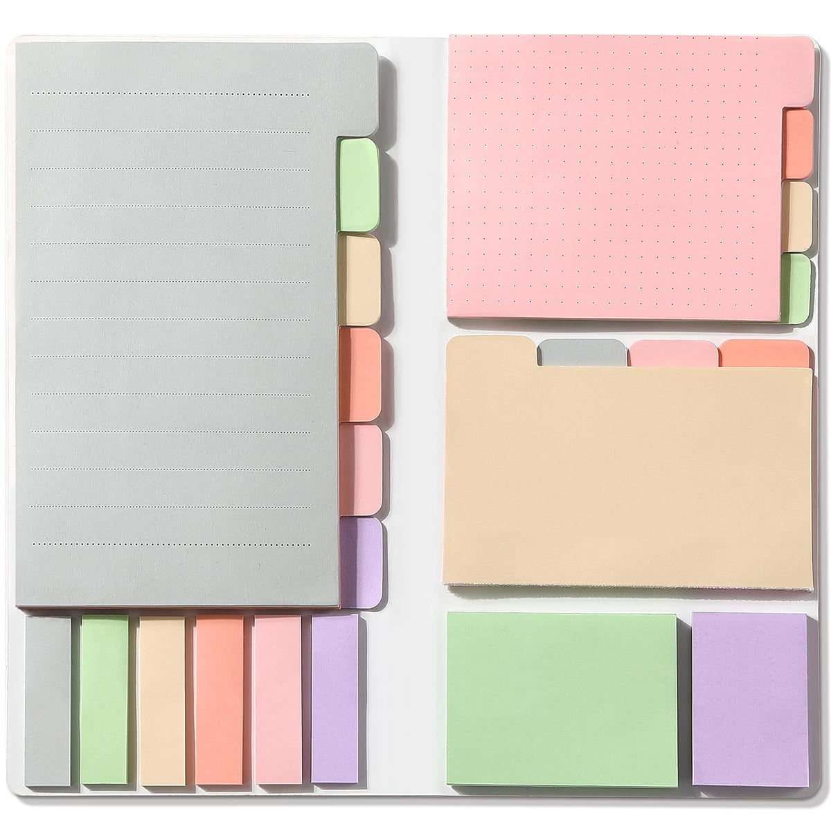 Hommie Cat Sticky Notes Set, Cute Sticky Note Animal Divider Tabs Bundle Writing Memo Pads Page Marker, Sticky Notes Pads for Cat Lovers Kids Office School Supplies Creative Gifts