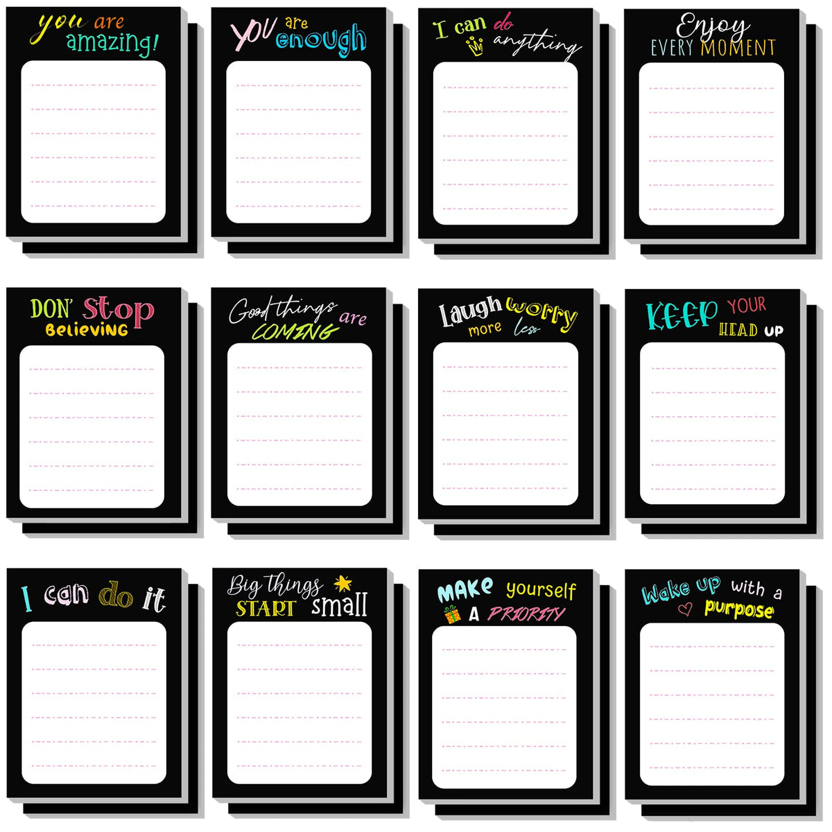 Yinder 24 Pcs Inspirational Sticky Notes Gifts, Appreciation, Multicolor