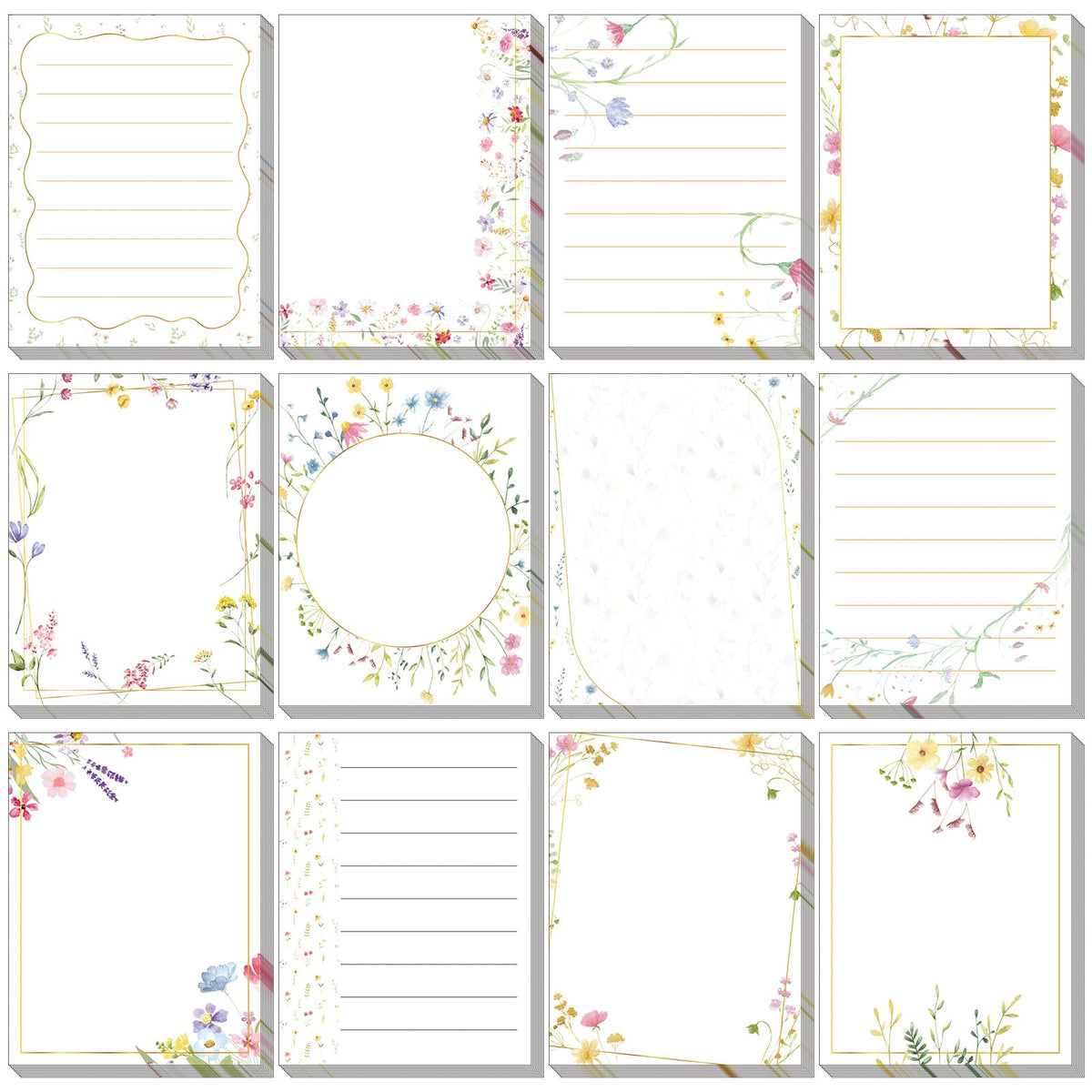 Chiisong 12 Pads Cute Sticky Notes Flower Sticky Notes