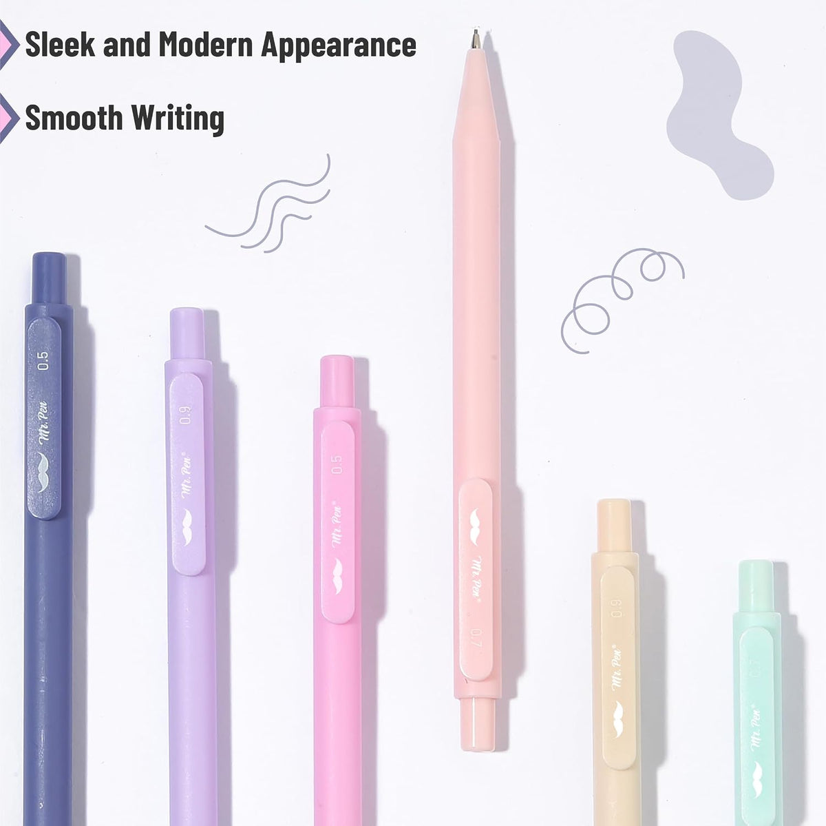 Mr. Pen- Pastel Mechanical Pencil Set with Lead Refills & Erasers, 6 Pack