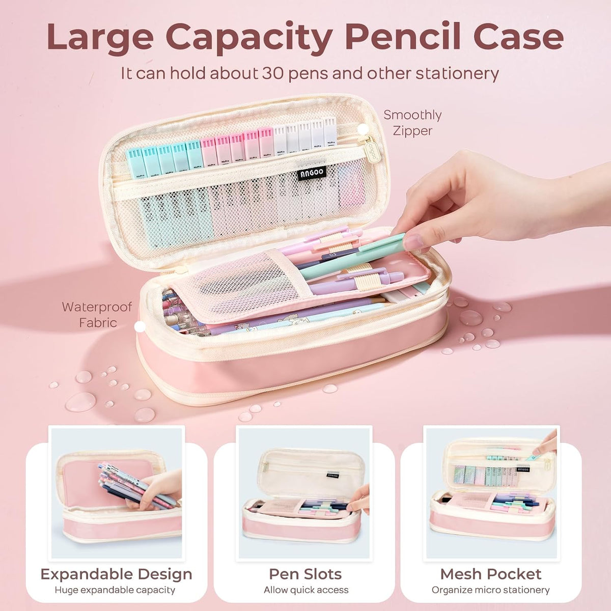 Nicpro 45PCS Mechanical Pencils with 462 Lead Refills (Pink)