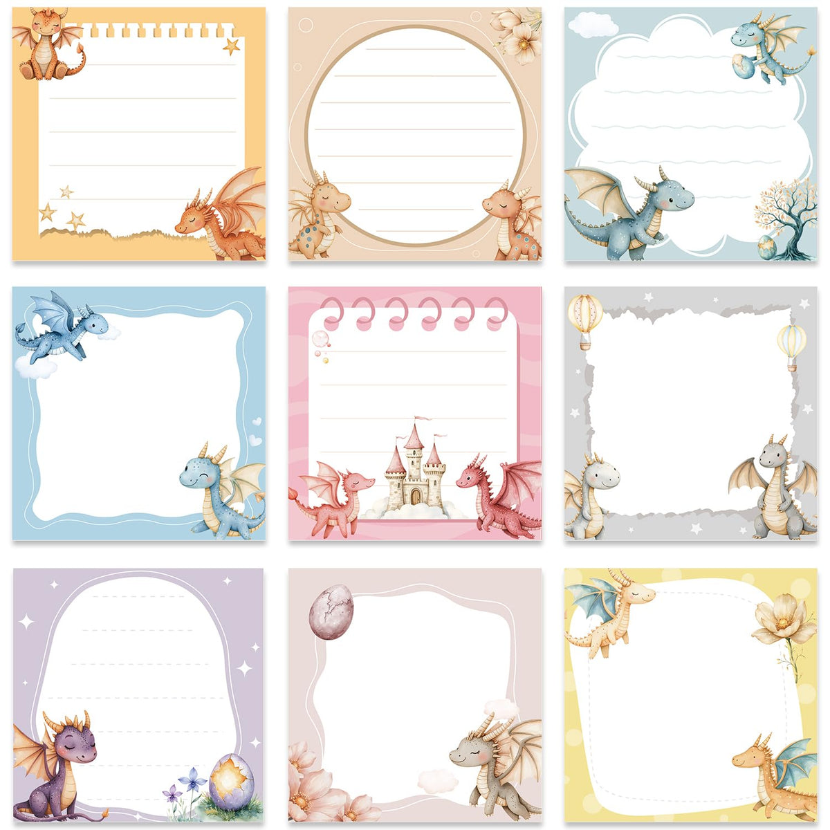 Inspirational Sticky Notes 3x3 Gifts for Positive People 9-Pack