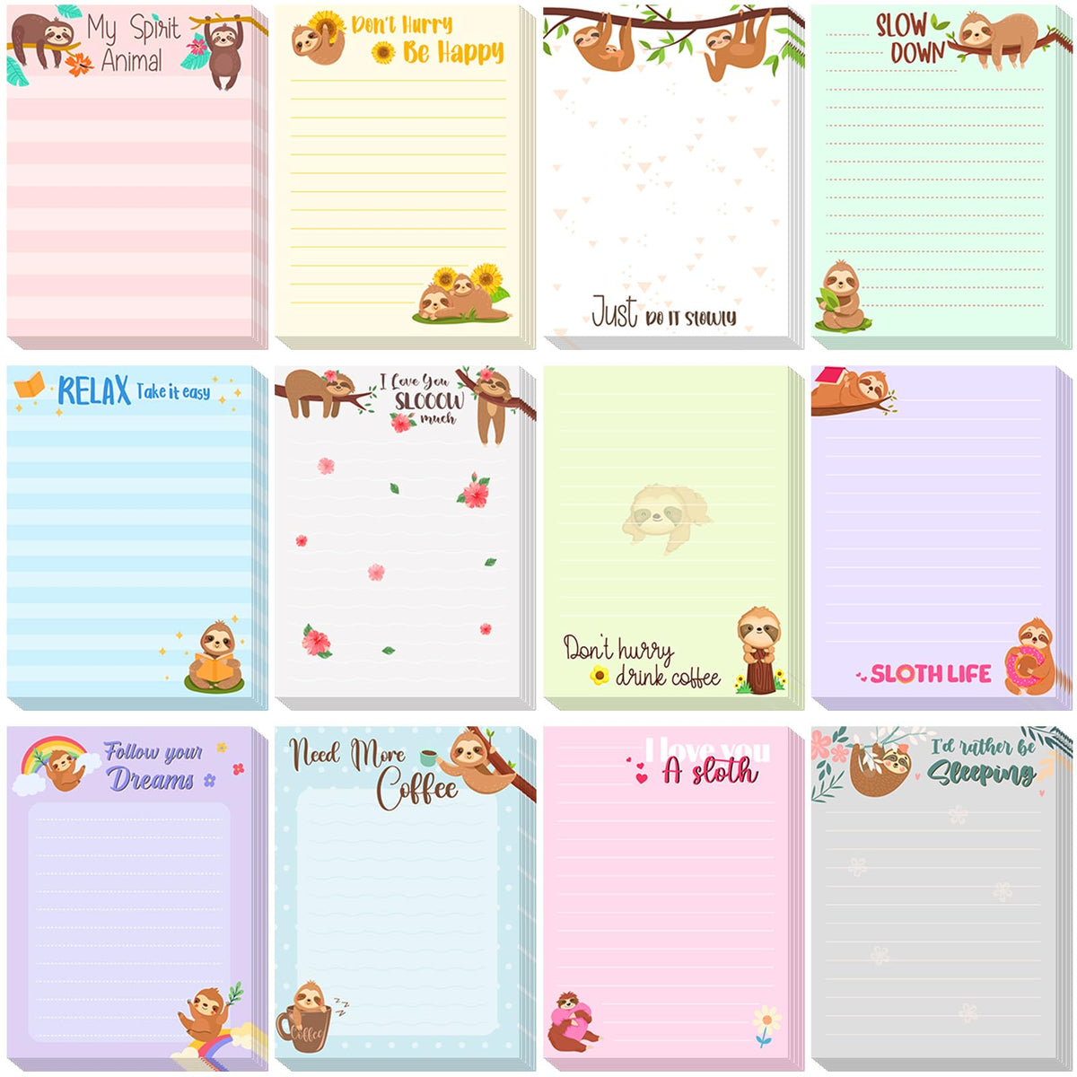 Chiisong 12 Pads Cute Sticky Notes Flower Sticky Notes