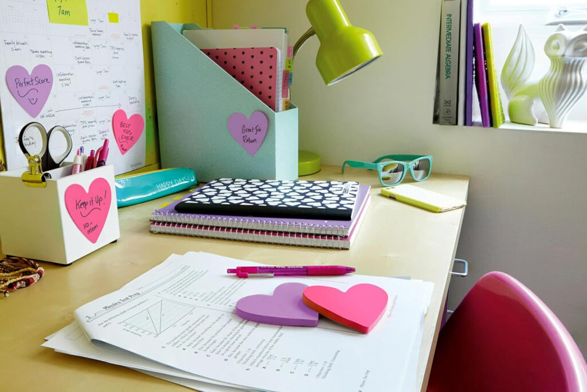 Post-it Sticky Notes, Heart, 2.6 x 2.6 in, 2 Pads, 75 Sheets Per Pad